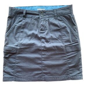 Toad & Co Size 2 Essie Skirt in Gray With Blue Inside Accents Organic Cotton